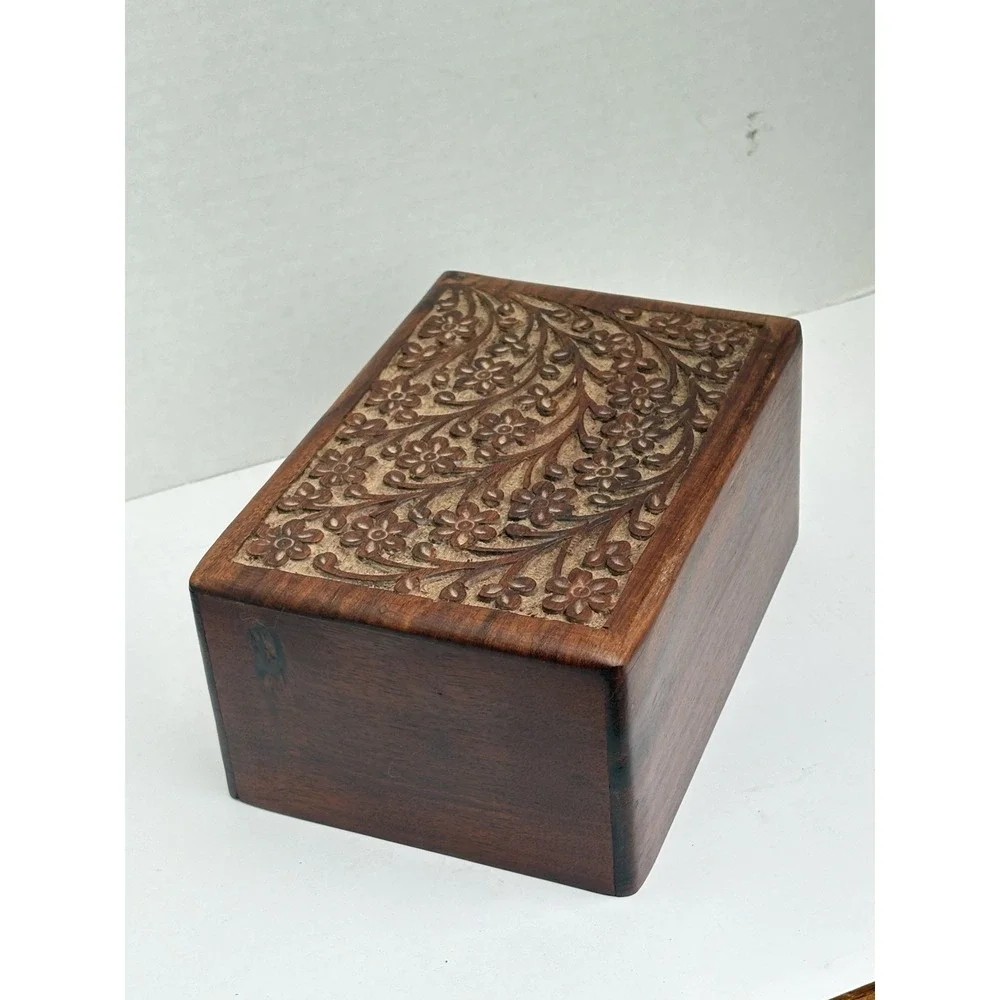 Tree of Life Pet Urn SMALL Keepsake Engraved Wooden Natural Rosewood Box